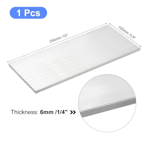 Image of uxcell Square Aluminum Flat Bar, 1 /4 inch Thick 3.9 inch Width 10 inch Length Square Aluminum Bar 6061 Aluminum Flat Plate, 6 x 100 x 254mm T6511 Solid New Mill Stock for Industrial Building