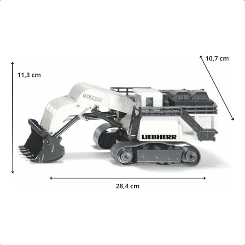 Siku 1798, Liebherr R9800 Mining Excavator, 1:87, Metal/Plastic, White, Functional Folding Shovel