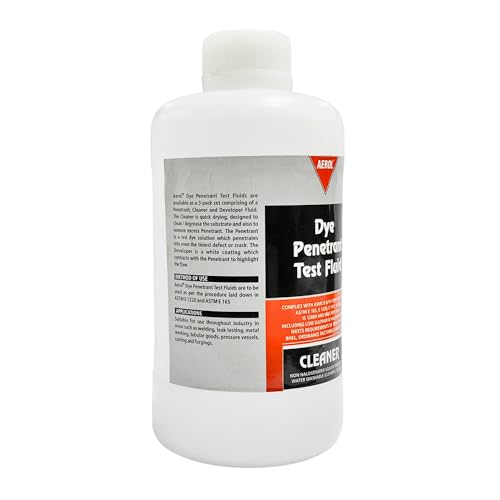 Image of Aerol Dye Penetrant Test Fluid (1 Litre) | Quick-Drying Non-Corrosive Solvent for Crack & Flaw Detection | Compatible with Steel, Iron & Welded Metal Components