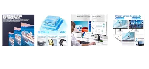 Cable Displayport y HDMI Thunderbolt con revestimiento trenzado de alta gama 4