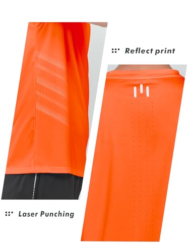 Northyard Breathable 2.0™ Men'S Athletic Workout Shirts Moisture Wicking Short Sleeve T-Shirt For Training Running Orange-L thumb #2