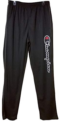 Champion Big and Tall Fashion Birdseye Vapor Athletic Pant with Contrast Piping (Black, Large Tall)
