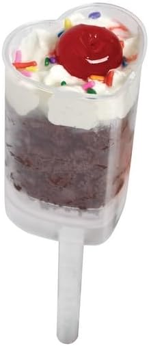 Miniatura 9 de pizety Paquete de 100 recipientes Martellato Push Pops, Push Up Pops Heart Martellato Cake Push Pops con tapa, tubos de plástico push up
