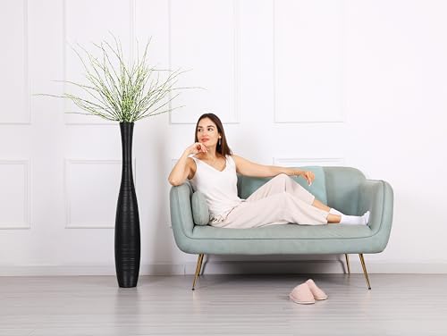 Image of Leewadee Decorative 41 inches Tall Floor Vase for Living Room Home Decor, Black, Resin