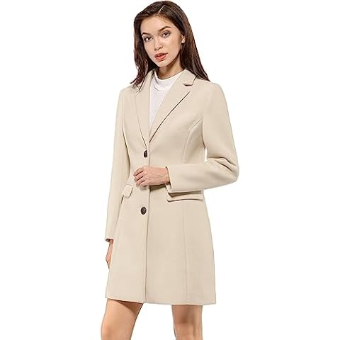 Allegra K Women's Notched Lapel Winter Coat Cover