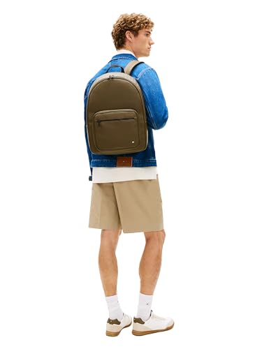 Image of Tommy Hilfiger Men's Embossed Flag Backpack, WILLOW GREEN One Size