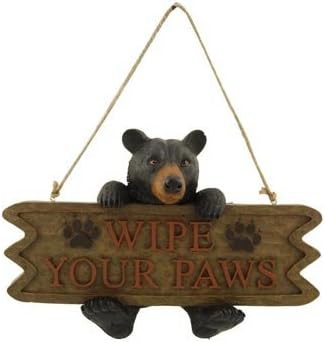 Black Bear Welcome Sign (Wipe Your Paws)