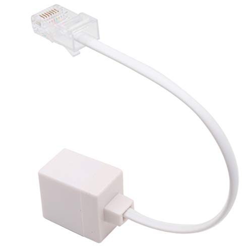 Pack 2 Adaptadores Convertidor RJ45 a RJ11 Blanco miniatura 6