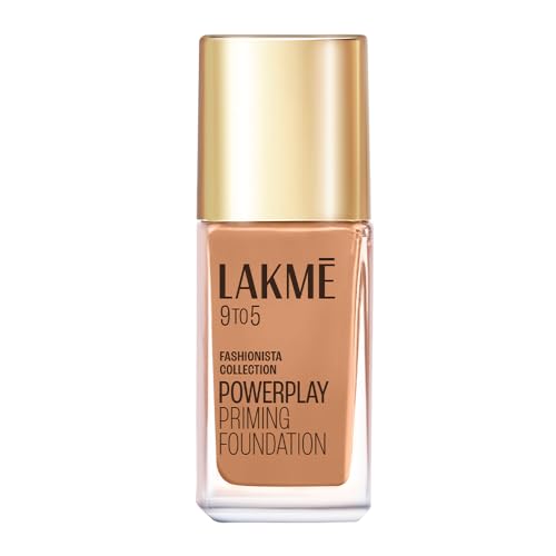 Image of Lakme Powerplay Priming Foundation, Natural, Flawless Finish, Medium To Full Coverage, Built in Primer, Long Lasting, SPF 20, Neutral Almond, 25ml
