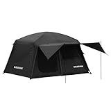 【公式】BLACKDOG ロッジ型テント 峯宛6.8 4-6人用 耐水圧5000mm 防風 遮光 UVカット UPF50+ 大型 設営簡単 前室ポール付き小屋型 キャンピング アウトドア ファミリー お花見 収納袋付き