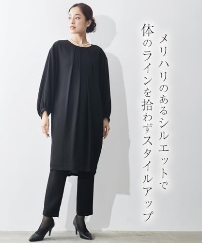 [ニッセン] 【喪服・礼服】＜Callarus＞洗える防しわコクーンワンピース＋テーパードパンツセットアップ＜大きいサイズ有＞ 5枚目