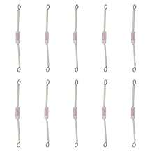 Pack of 10 20A Ceramic Thermal Fuse 250V,240C Celsius Fuses 9cm Temperature Cutoff Fuse for Rice Cooker, Electric Kettle, Appliances - Fast Acting Safety Protection
