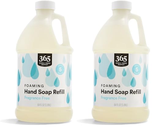 Image of 365 by Whole Foods Market, Fragrance Free Foaming Hand Soap, 64 Fl Oz (Pack of 2)