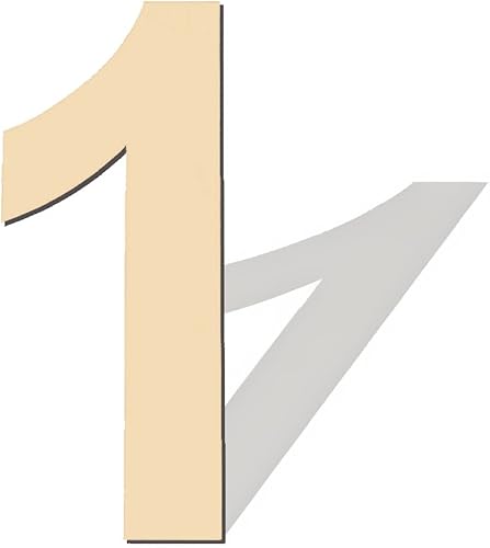 Números de madera grandes de 15 pulgadas 1, número de madera en blanco 1, números de madera grandes sin terminar para manualidades de bricolaje,