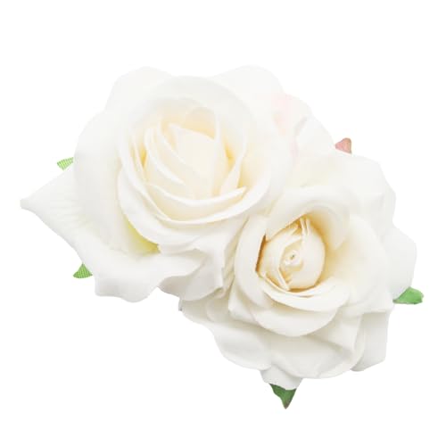 Pinza para el cabello flor rosa crema 4.7 in miniatura 1