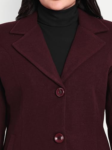 Image of HAUTEMODA Women's Winter Coat Trench Long Sleeves Over Coat With Pocket single Breasted
