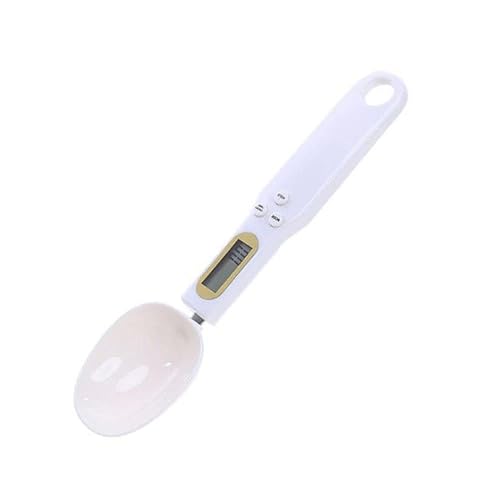 HomeSoGood Báscula electrónica digital cuchara de medición de peso portátil pantalla LCD báscula de peso mini herramienta de cocina blanco