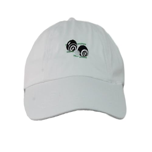 G5 APPAREL Premium White Bowls Logo Baseball Cap - One Size Adjustable Hat - Sports, Golf, Lawn Bowling
