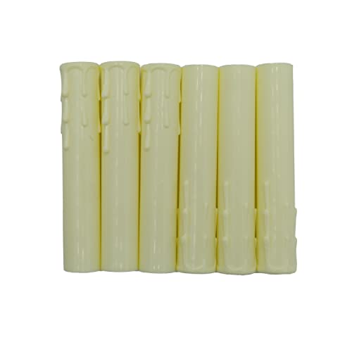 Upgradelights Cream Fiber Drip Candelabra Base 6 Inch Candle Covers (Set of six)