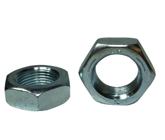(Qty 10) 1"-14 Left Hand Fine Thread Hex Jam Thin Nuts Zinc Plated Grade 5 for DIY Real Men