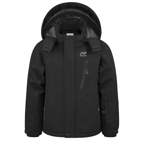 WULFUL Boy's Waterproof Ski Jacket Kids Winter Snow Coat Outdoor