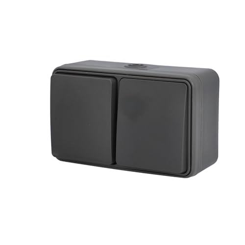 UNITEC Kombination Aus- / Wechsel-Schalter und Steckdose AP/FR Aqua, IP54, Aufputz, feuchtraumtauglich, für Innen- & Außenbereich anthrazit, 1 Stück