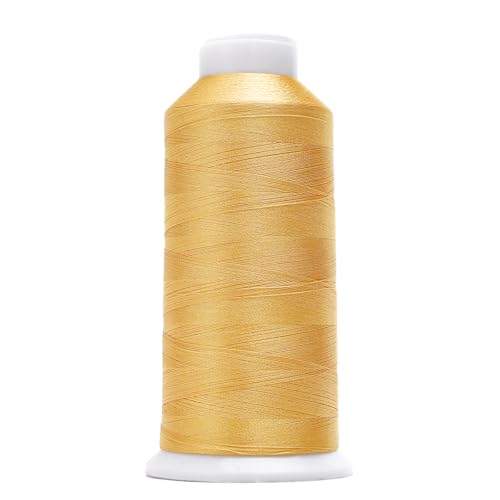 Image of High Tenacity Polyester Embroidery Machine Thread 40WT(120D /2) 4000M Per Spool for Commercial and Domestic Embroidery Machine (Gold-1670)