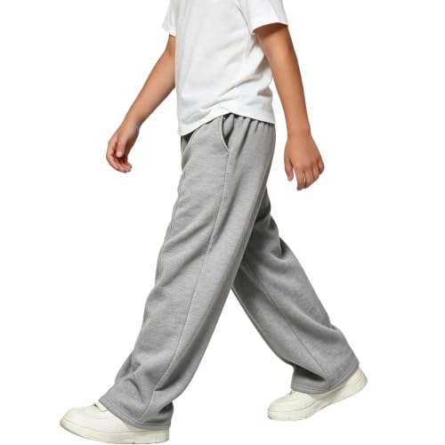 Boys Baggy Sweatpants Casual Fleece Straight Leg Sweat Pants With Pockets - image 2