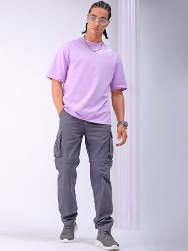 Image of The Indian Garage Co Men Relaxed Fit Solid Mid-Rise Cargos