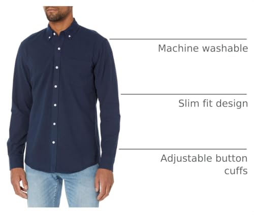 Image of Amazon Essentials Men's Long-Sleeve Pocket Oxford Shirt