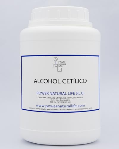 Alcohol Cetílico Power Natural Life | Emoliente, Emulsionante y Estabilizador | Grado Cosmético | Tensioactivo Elaboración Cremas | Envase de 1 kg