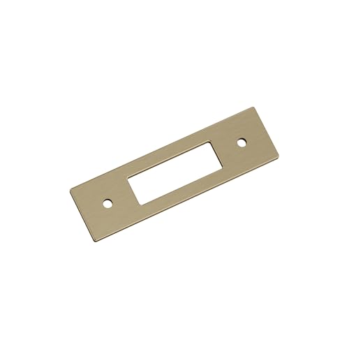 Image of Amerock Medora 3 inch Golden Champagne Backplate | Decorative zinc cabinet hardware backplate designed to complement knobs and pulls while protecting cabinet surfaces