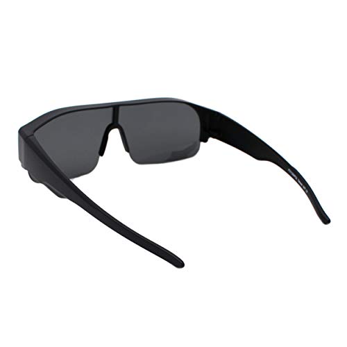 Polarized Lens Fit Over Glasses Sunglasses Mens Half Rim Wide Frame3
