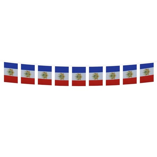 Image of Napoleon First French Empire 6 meters BUNTING Flag 20 flags 9'' x 6'' - Napoleonic Empire of France STRING flags 15 x 21 cm - AZ FLAG