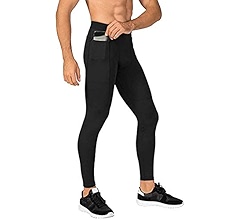 MakingDa Men's Jogger Sports Compression Pants, Workout Active Running Tights Leggings, Cool Dry Technical Training Baselayer Gym With Zip Pocket(Black,S) - Yorkshire Outdoor Activity Park