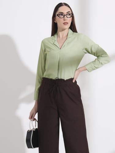 Image of Women's Regular Fit Cotton Blend Shirts with Wingtip Collar