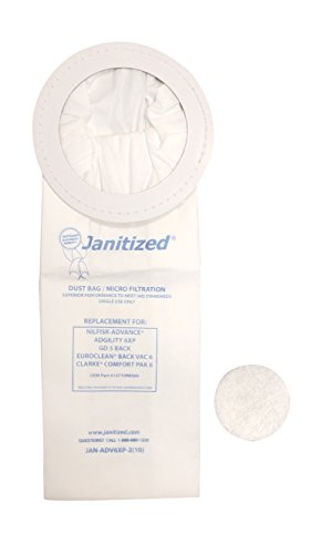 Janitized JAN-ADV6XP-2 Premium Replacement Commercial Vacuum Paper Bag for Advance Adgility 6XP Vacuum Cleaner, OEM#1471098500 (Pack of 10) image 3