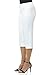 Rekucci Modern Classic Pull-On Capri Pants for Women – Stretch Waist, Cuffed Hem, Wrinkle-Resistant (12, White)
