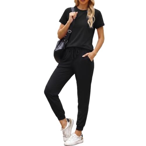 Marvmys Women's 2 Piece Outfits 2026 Summer Short Sleeve Color Block Tracksuit Sets Jogger Lounge Set for Travel