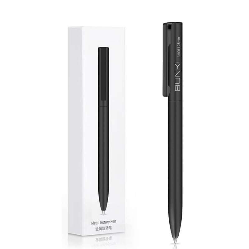 Stylo à encre gel fluide avec double pointe rotative et corps métal