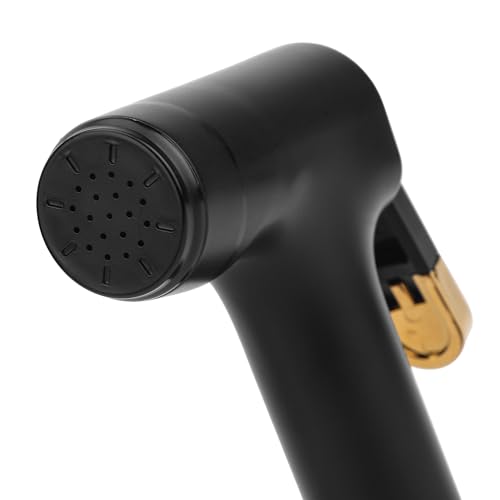 Image of Orvos Health Faucet, Golden Black, ABS Outer Body with Brass Pin Inside, with 1 to 1.2 Meter Extendable Stainless Steel Shower Hose and wall Hook, Jet Spray for high end Luxury Toilets
