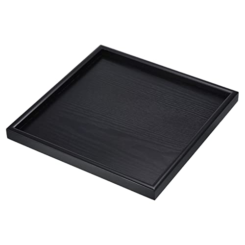 PATIKIL Wood Serving Tray 12 Inch, Square Decorative Platter for Home Decor Kitchen Table Candle Holder, Black by PATIKIL - Used condition - US$17.44