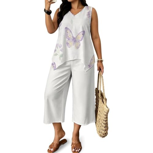 Conjunto 2 piezas mujer verano pantalón ancho holgado que evita el calor y viste cómoda en 3XL