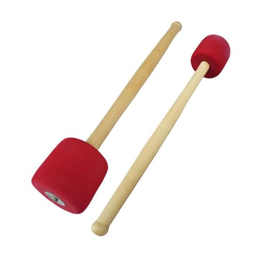 SHOWERORO 1pc Baqueta de madera para tambor bajo con almohadilla gruesa de espuma roja para instrumentos de percusión miniatura 1