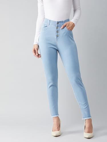 Image of Dolce Crudo Women's Skinny Fit High Rise Cropped Length Stretchable Denim Jeans