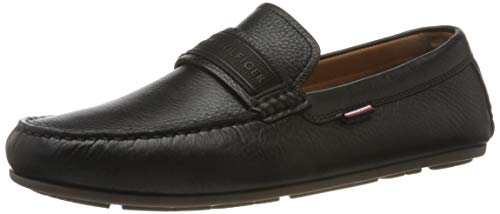 Tommy Hilfiger Logo Tape Driver Mens Loafer Shoes in Black - 10 US