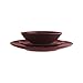 AmazonBasics - Vajilla de gres para 6 personas, color Rojo arándano, 18...