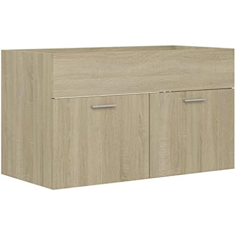 vidaXL Waschbeckenunterschrank Waschtisch Unterschrank Badmöbel Badschrank Badezimmerschrank Badezimmer Sonoma-Eiche 80x38,5x46cm Holzwerkstoff Cover