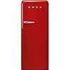 Smeg FAB28 50s Retro Style Aesthetic Top Freezer Refrigerator with 992 Cu Total Capacity Multiflow Cooling System Adjustable Glass Shelves 24 Inches Red Right Hand Hinge Made In Italy