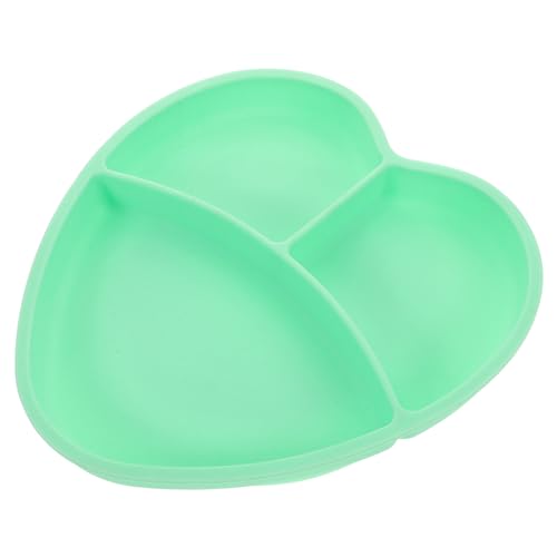 Milisten Tazón de succión plato con ventosa vajilla para pequeño platos de comida para placa de silicona dividida placa de silicona para gel de sílice Light Green